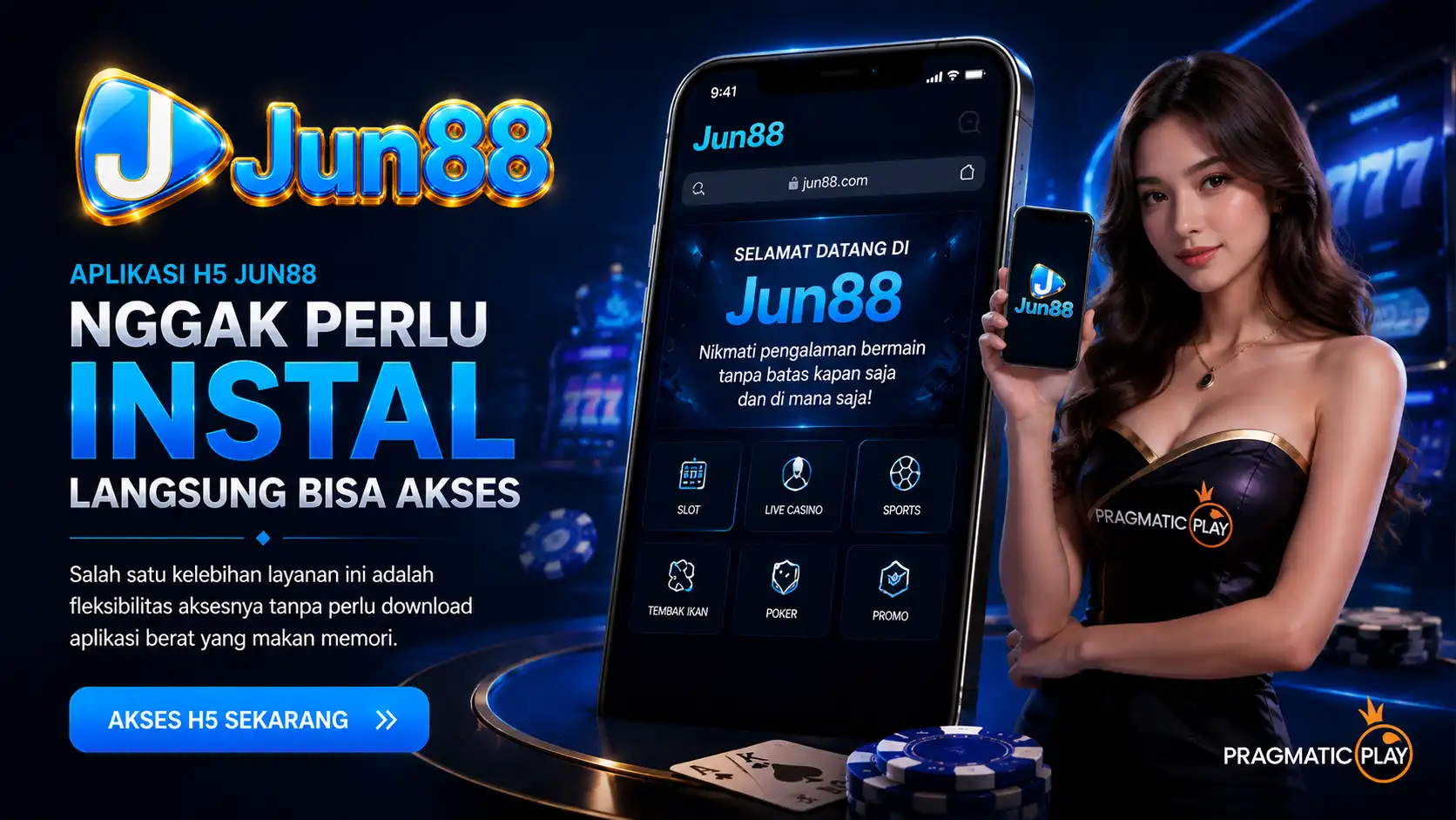 Akses H5 Jun88 yang ringan dan cepat tanpa instalasi