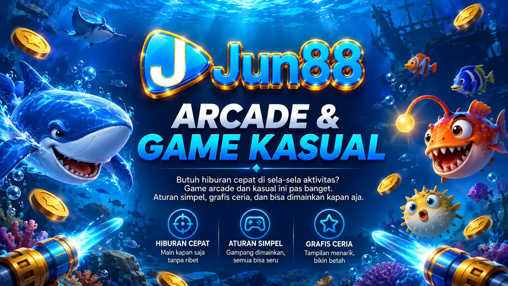 Koleksi arcade dan game kasual Jun88