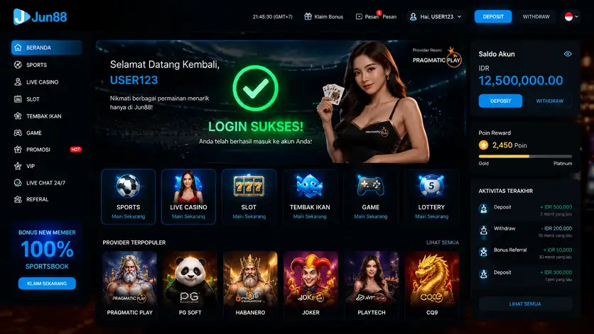 Login Jun88 Sukses